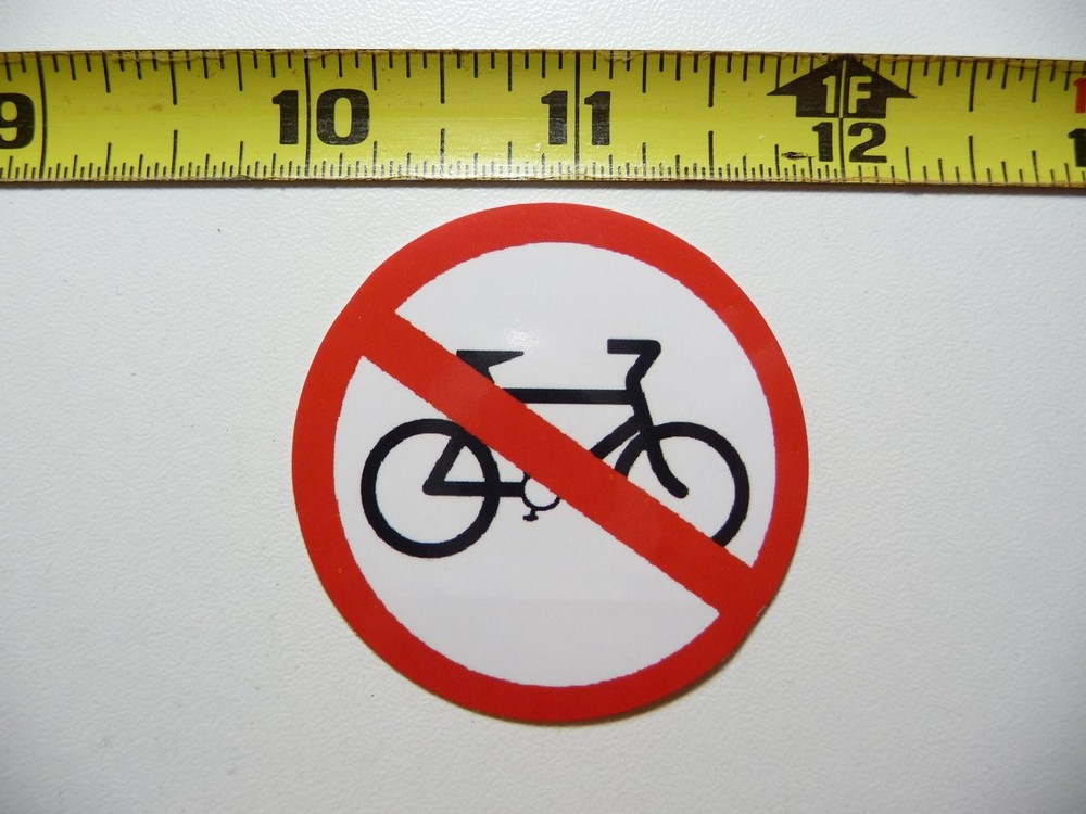 No Bikes Allowed Decal Sticker - No Bicycling Work Zone Sign