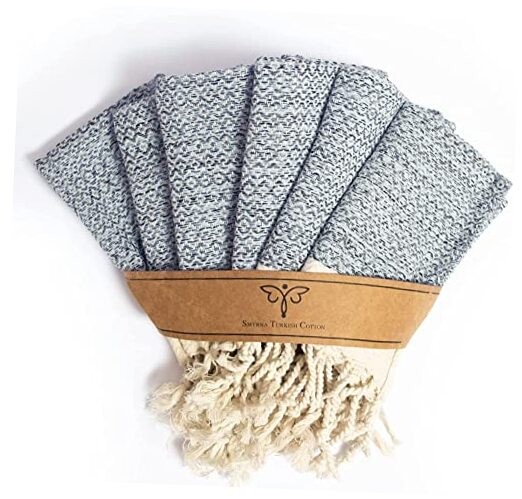 6-Pack Light Blue Washcloths – 12x17 Inch Soft Bath Towels