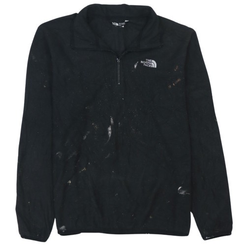 The North Face Mens Fleece Jumper Black Quarter Zip Embroidered Logo Pullover M
