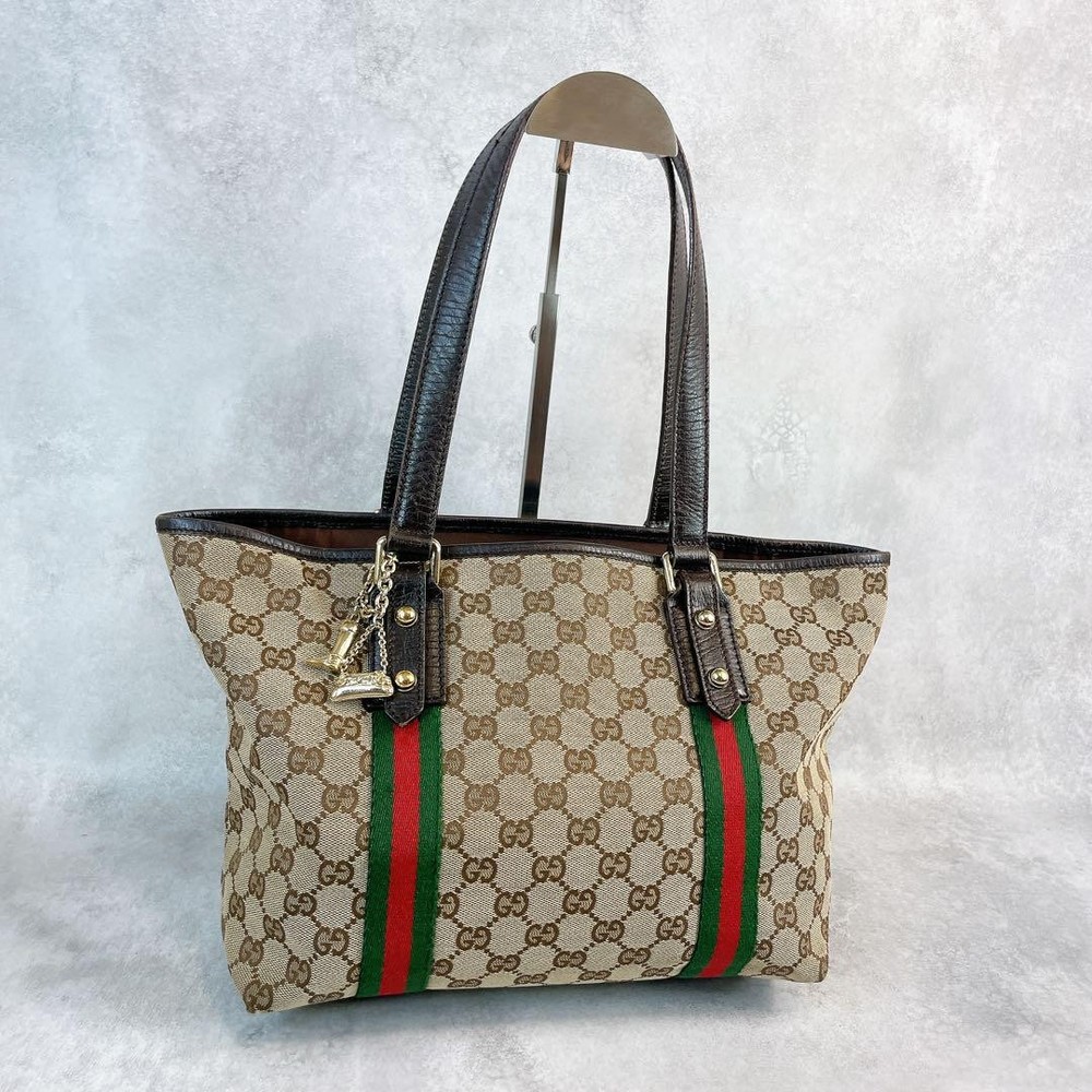 Gucci GG Sherry Line Tote Bag with Charm New Designer Handbag