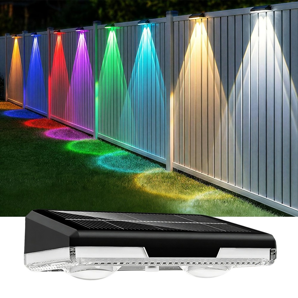 8 Mode Solar Power Fence Light LED Outdoor Garden Deck Door Wall Stair Step Lamp