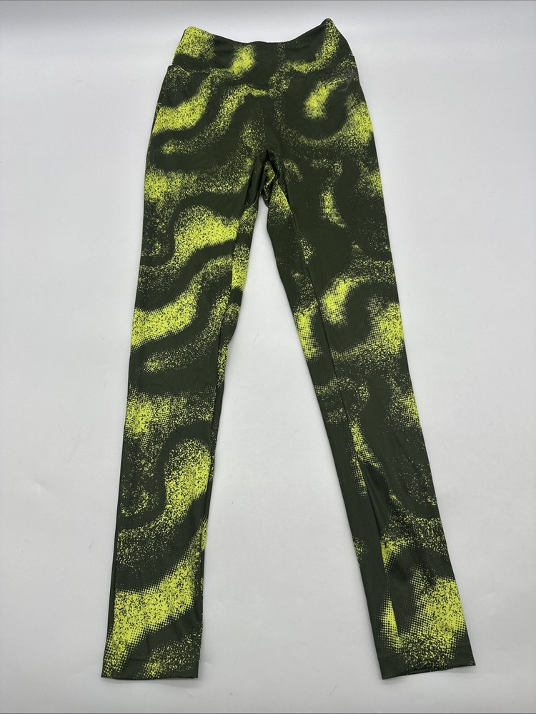 Gymshark Women's Small Green & Yellow Logo Leggings #20401