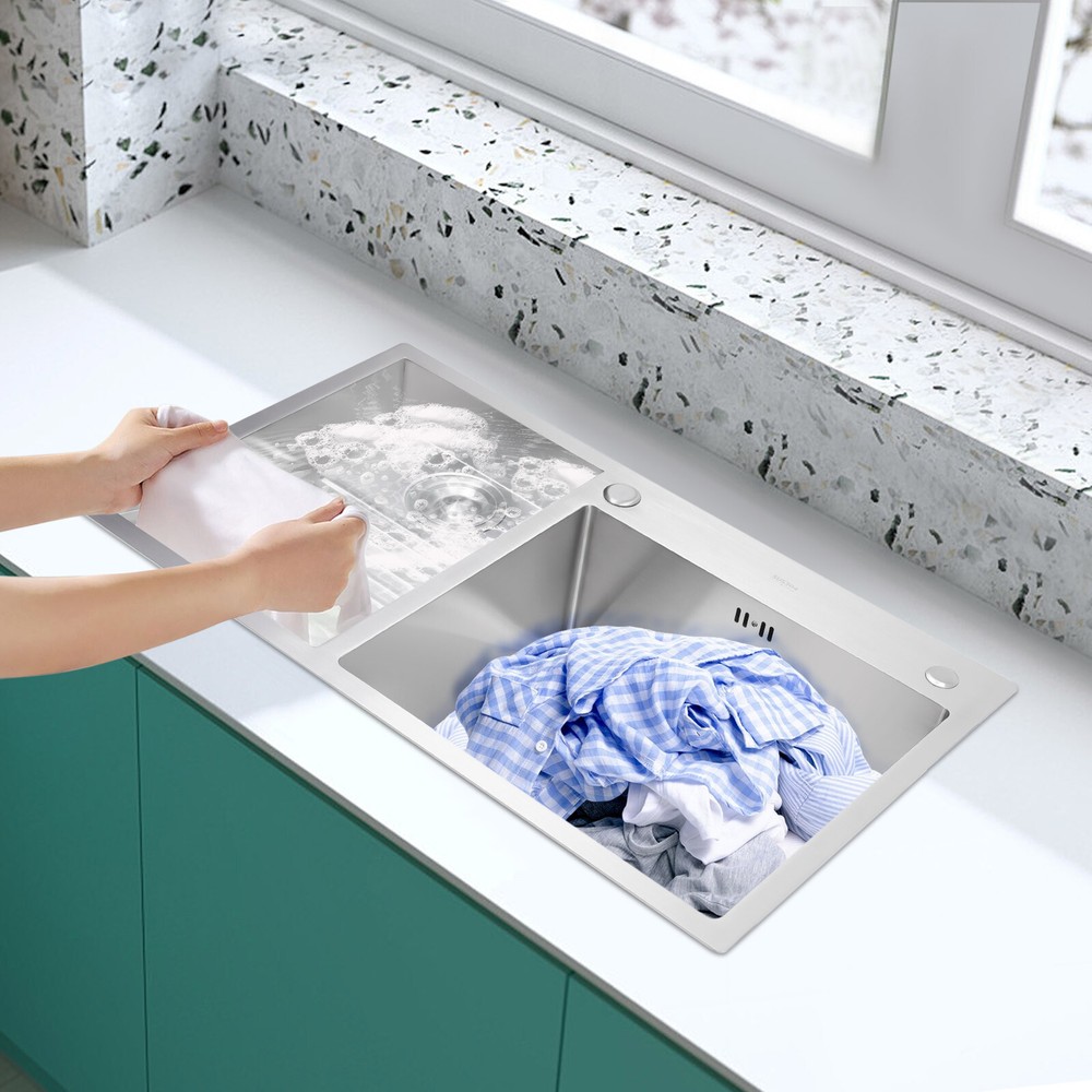 80x48cm Undermount Brushed Stainless Steel Single Bowl Kitchen Sink USA Made