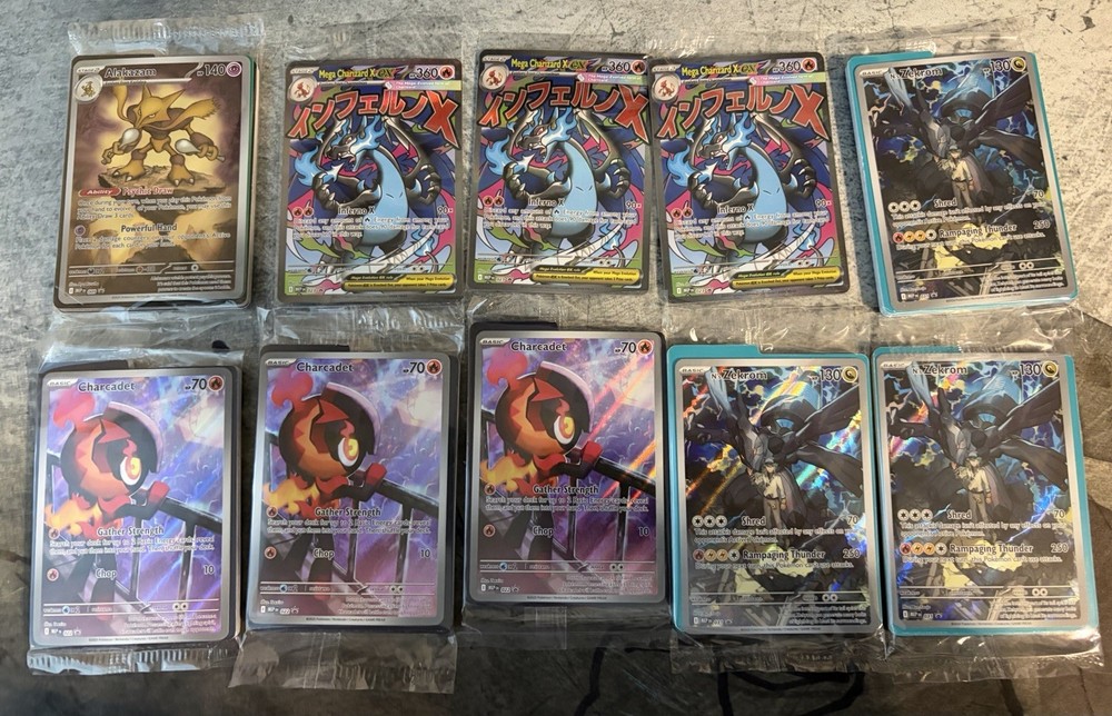 Pokemon Bulk Promo Lot Mega Charizard X ex, N’s Zekrom, Charcodet, Alakazam Ex