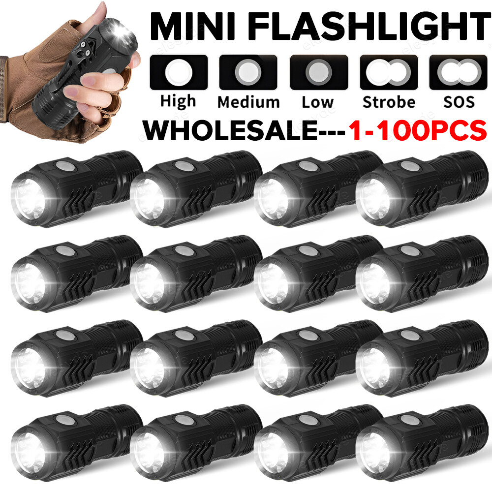 Mini Small LED Flashlight Super Bright Torch Tactical Lamp USB Rechargeable Lot