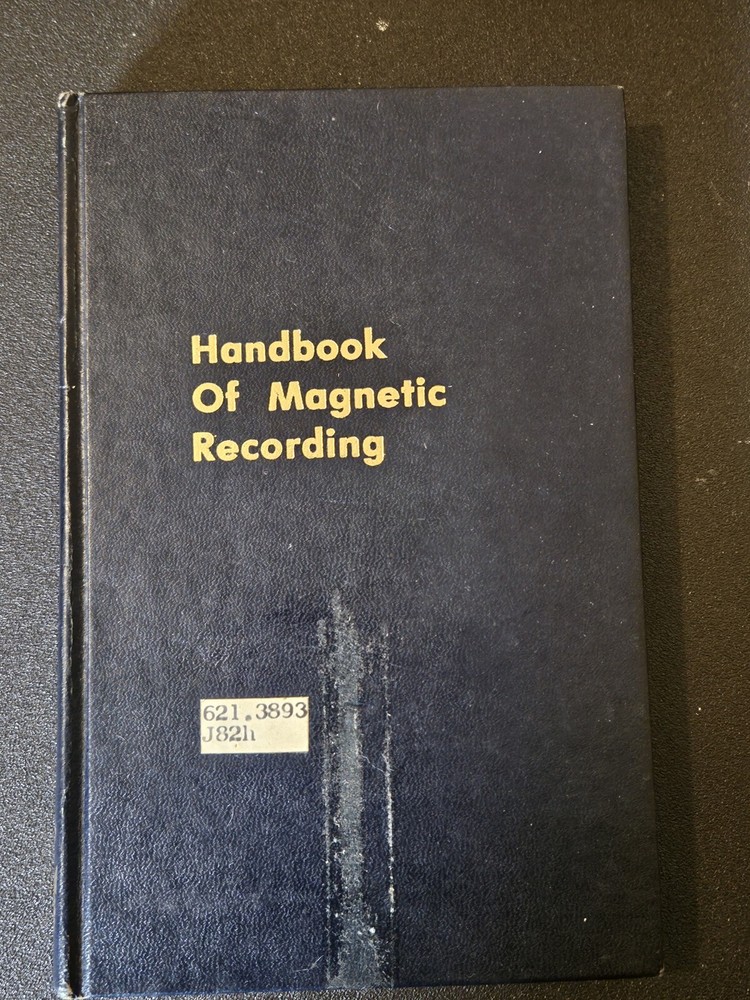Handbook Of Magnetic Recording By Finn Jorgensen 1970 Hardcover 1st Print 1st...