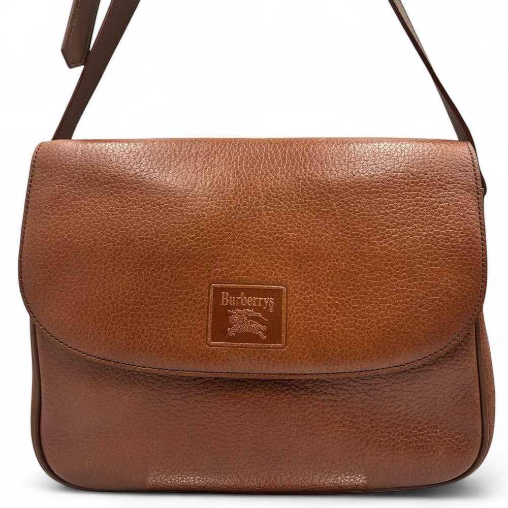 Burberry Shoulder Bag Vintage Leather Nova Check Brown