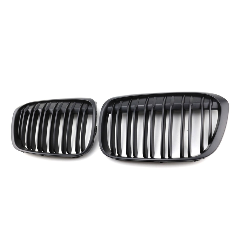 Double Line Matte Black Front Bumper Center Grille For 2016-18 BMW X1 F48 SUV