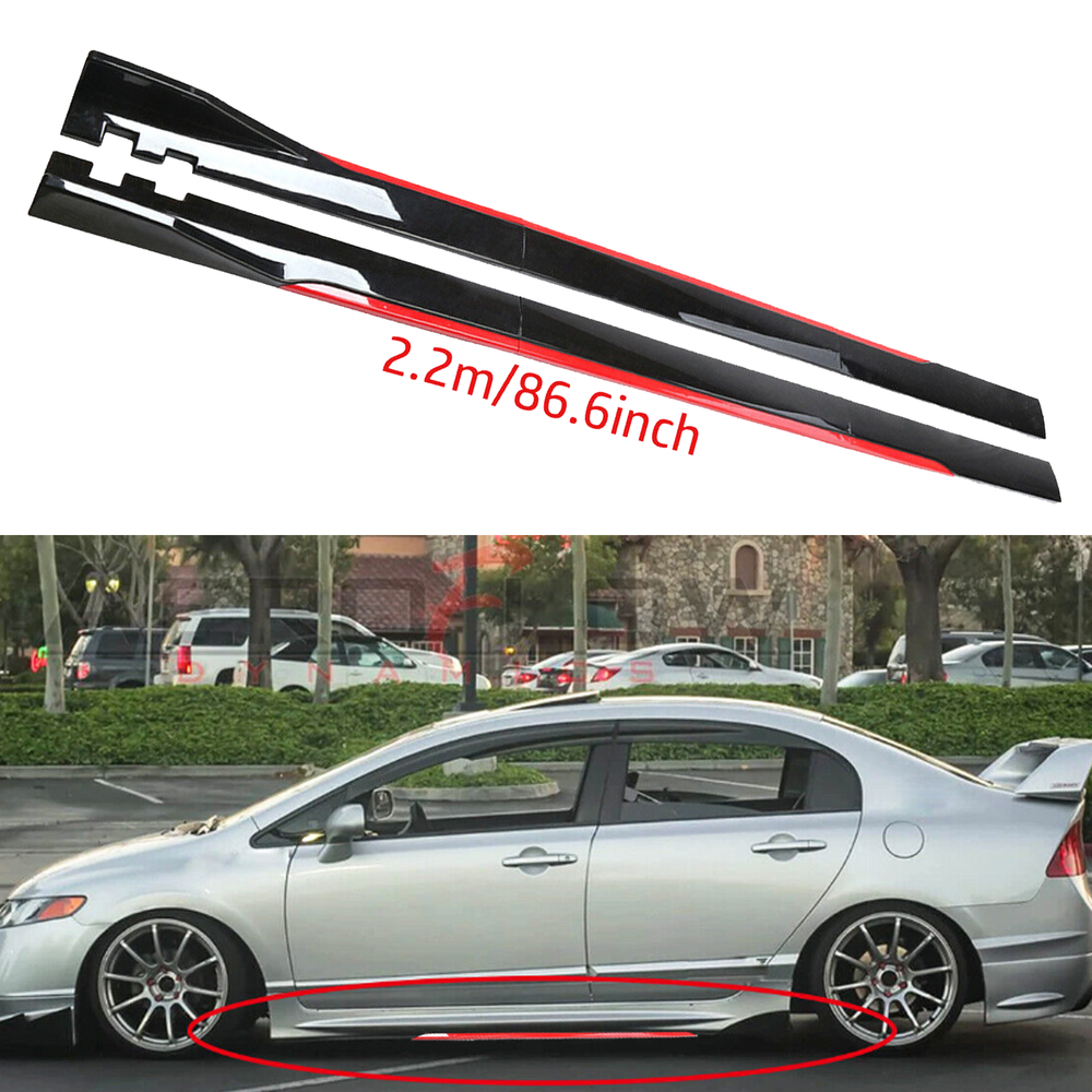 For Honda Civic 9th 10th Side Skirt Extension Body Kit Splitter Spoiler Glossy