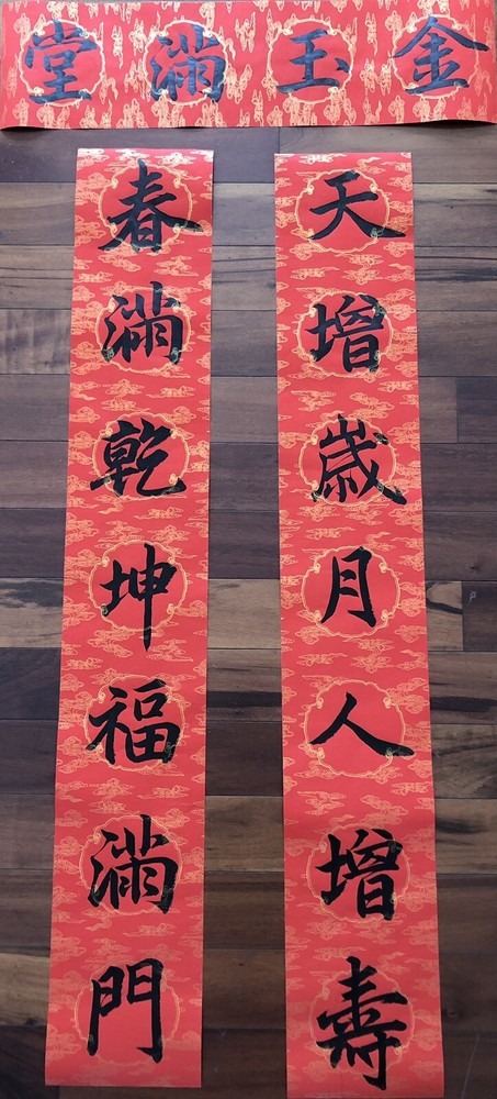 2025 Year of Snake Handwritten Set Of 3 Couplets Wall Decoration蛇年3件手寫春聯.春12天增歲月