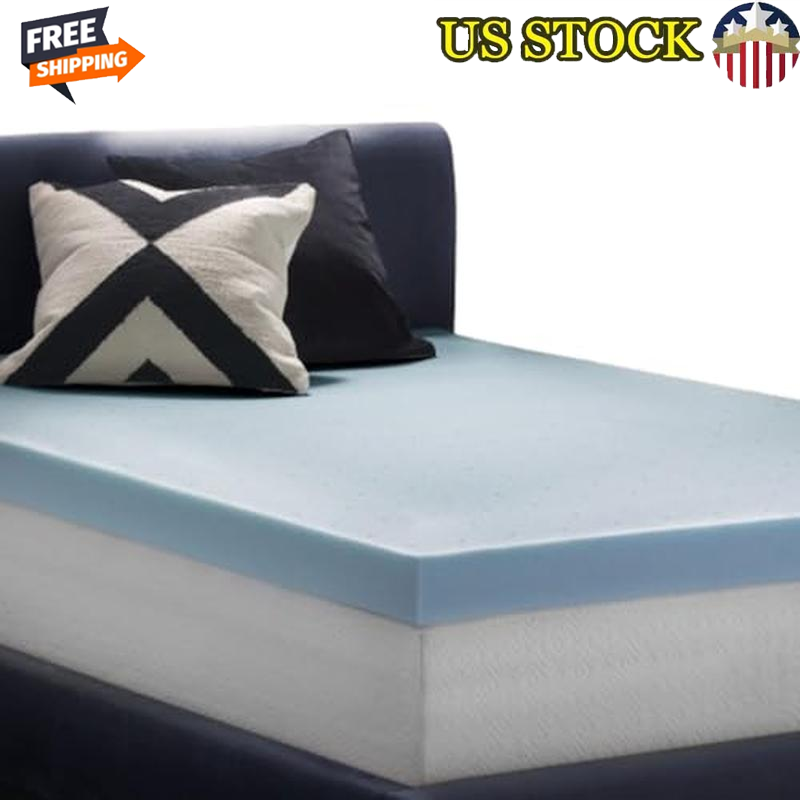 4 Inch Gel Memory Foam Mattress Topper Ventilated Design Pressure Relief Twin XL