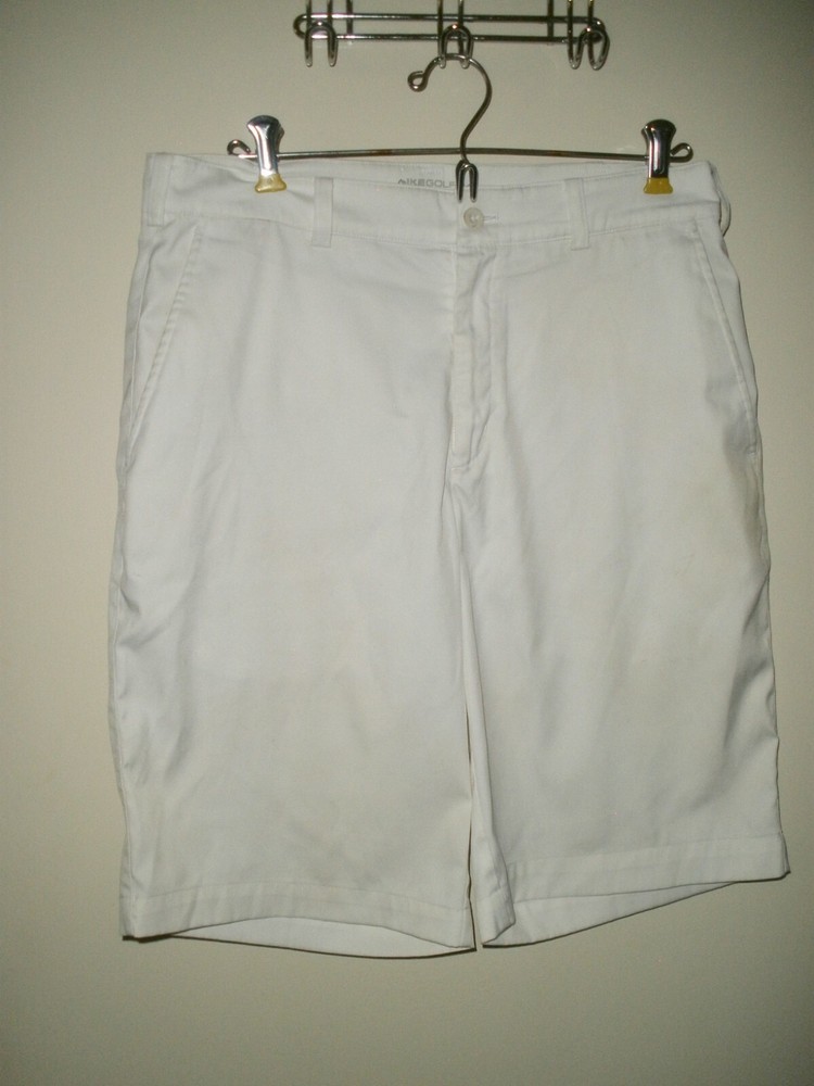 #996 Nike Creamy White Flat Belt Loop Golf Dress Shorts 30 Tour Performance