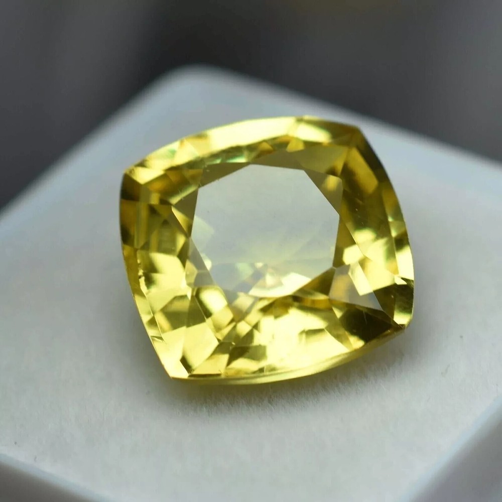 Wonderful Natural 10.59 Ct Certified Yellow Sapphire Cushion Cut Loose Gemstone