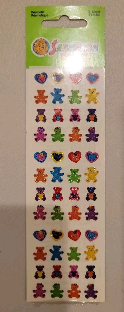 Sandylion Prismatic Micro Mini Bears and Hearts Unopened New In Package Stickers
