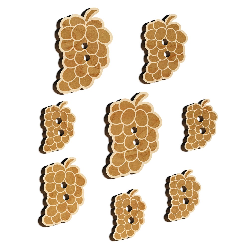 Bundle of Grapes Fruit Solid Wood Buttons for Sewing Knitting Crochet DIY Craft