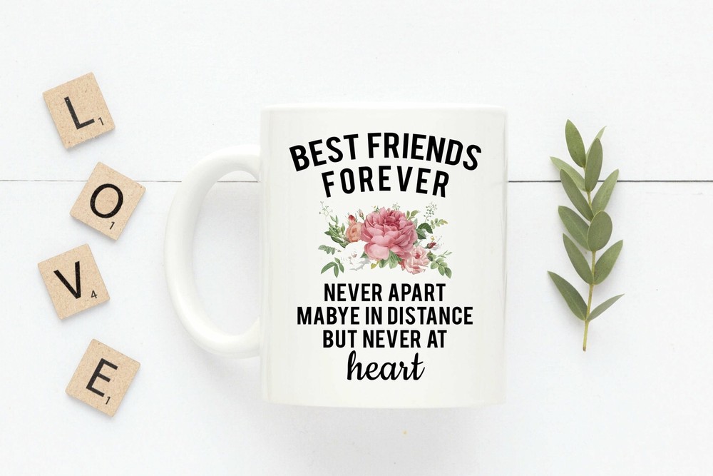 Best Friends Forever Coffee Mug Custom State Long Distance Gift Never Apart  