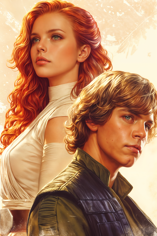 Luke Skywalker & Mara Jade Fine Art Print 13x19 Limited Edition Star Wars