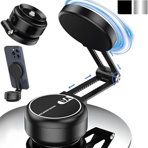 Strong Magnetic Car Phone Mount with Vacuum Suction - Hands-Free Holder