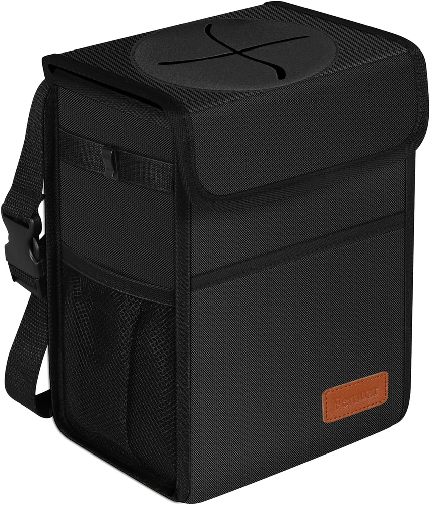 Leak Proof Car Trash Can with Lid - Waterproof Automotive Garbage Bin for Suvs,