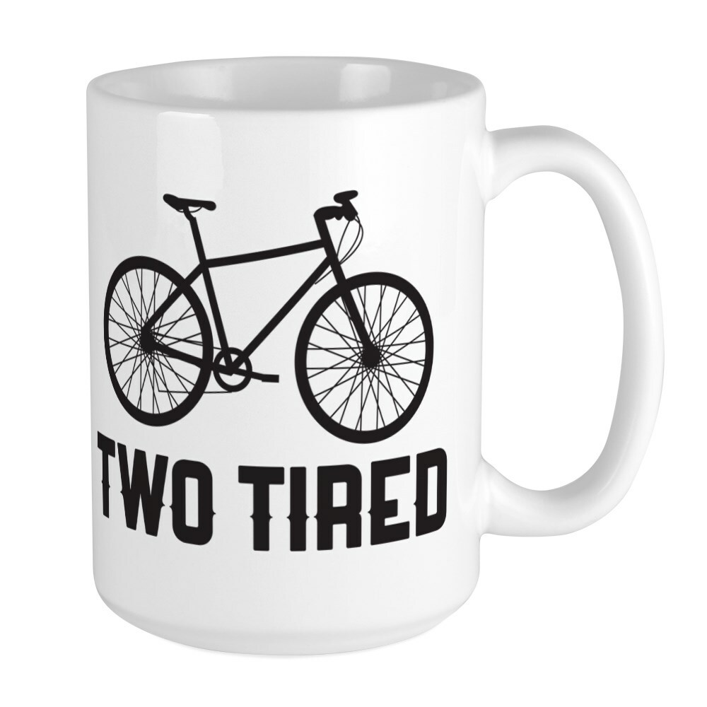 CafePress Two Tired Coffee Mug, Large 15 oz. White Coffee Cup (260439318)