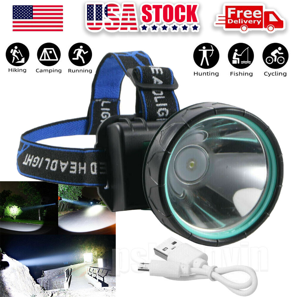 750000LM LED Headlamp Rechargeable Head Light Flashlight Torch Lamp Super Bright