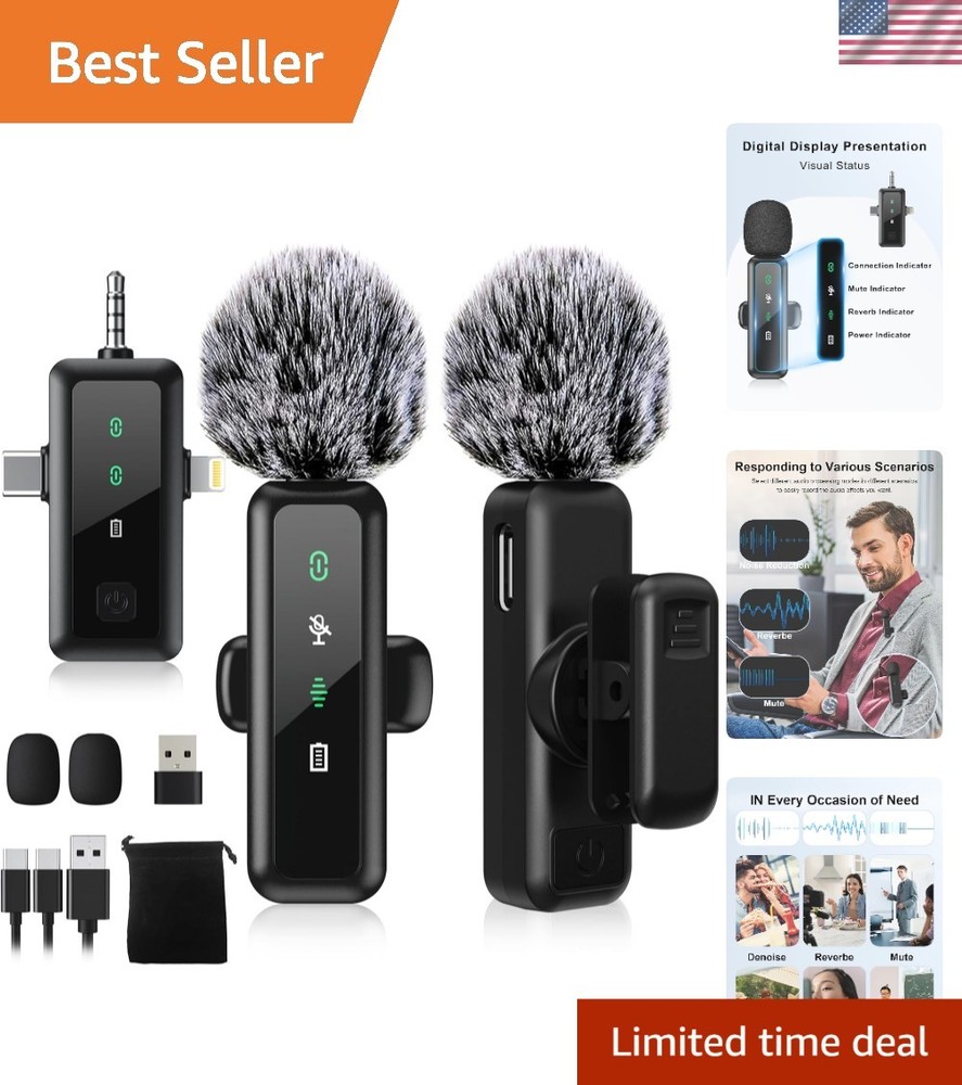 Mini Wireless Lavalier Mic with Noise Reduction - Ideal for TikTok & YouTube