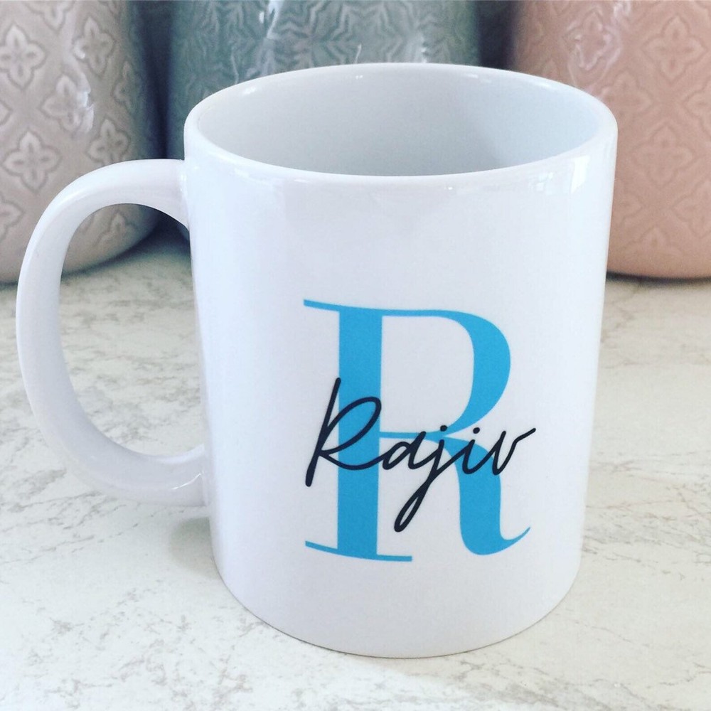 Personalised Name & Initials Mug Name Mug Letter Mug Any Name Custom Mug Gif