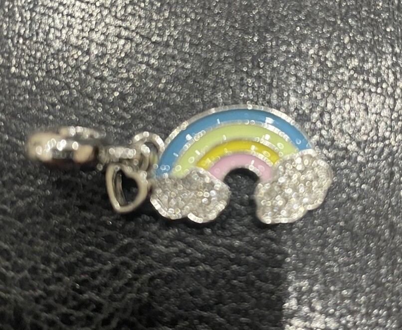 Mothers Day Rainbow Clouds Enamel Pandora Style Alloy Charm with Free P&P