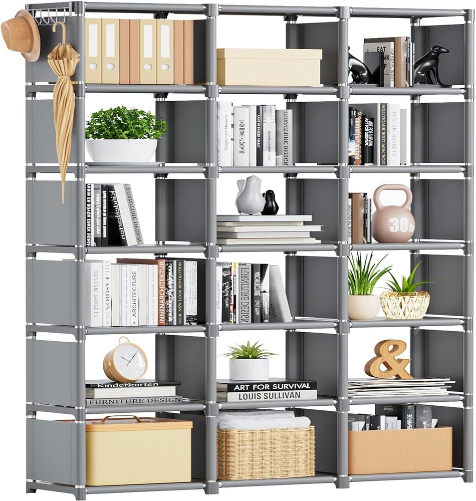 18-Cube Extra Large Tall Bookshelf Storage Organizer for Books and More