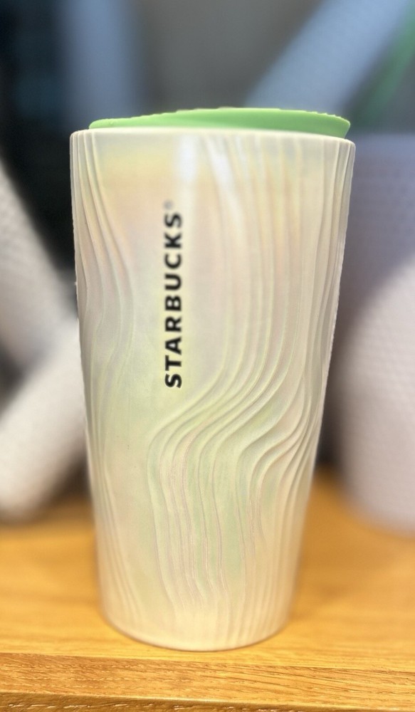 Starbucks 12oz Iridescent Mint Swirl Ceramic Tumbler 2024