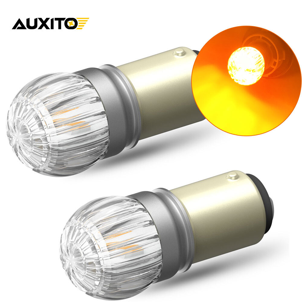AUXITO PAIR 1157 SMD LED Amber/Yellow Turn Signal Parking DRL Light Bulbs CANBUS