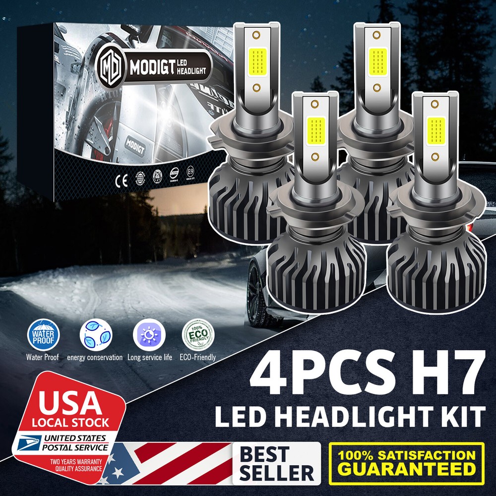 Combo LED Headlight Kit H7 H7 Hight Low Beam Bulbs For BMW 335i 335is 335xi 340i