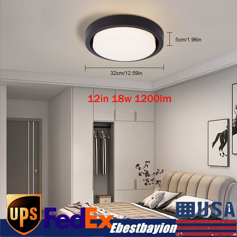 12-Inch Modern Acrylic LED Round Chandelier Ceiling Pendant Light Fixture