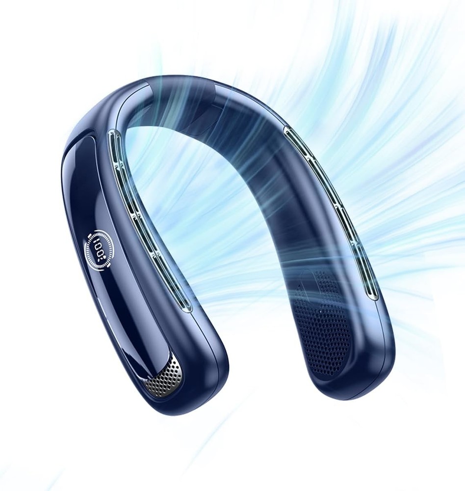 Portable Neck Fan Personal Air Conditioner 5200mah Bladeless Cooling Neck Fan Po