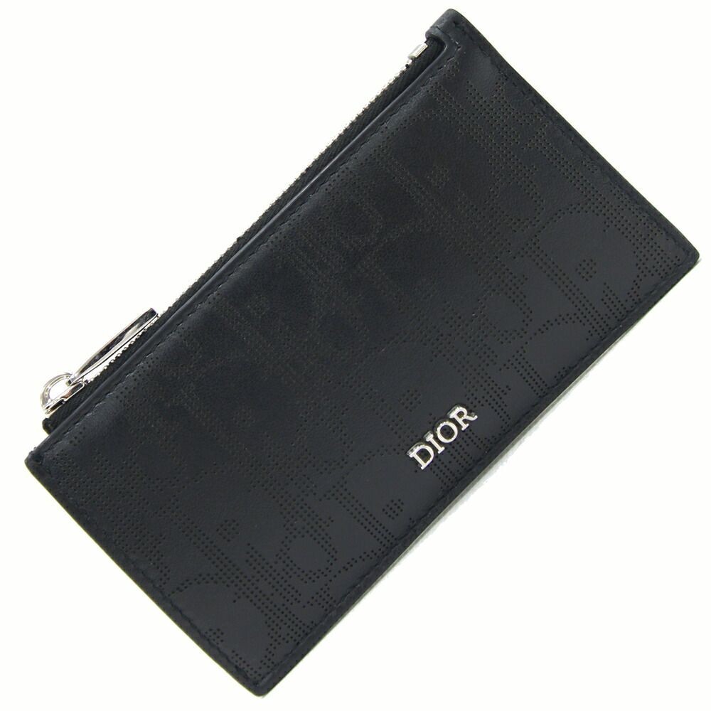 Dior Oblique Galaxy Zip Card Holder in Black Leather 2ESBC250VPD