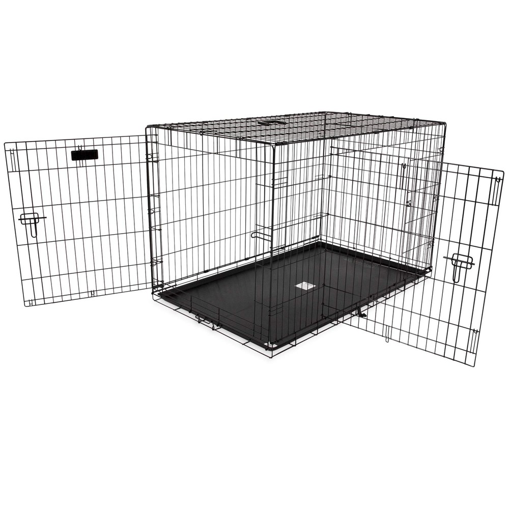 Two Door Large Wire Dog Crate 48 Inch for Pets 90-125 lbs