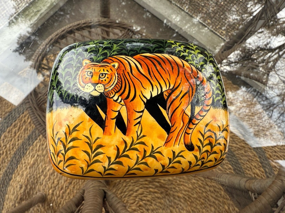 Vintage Tiger Trinket Box