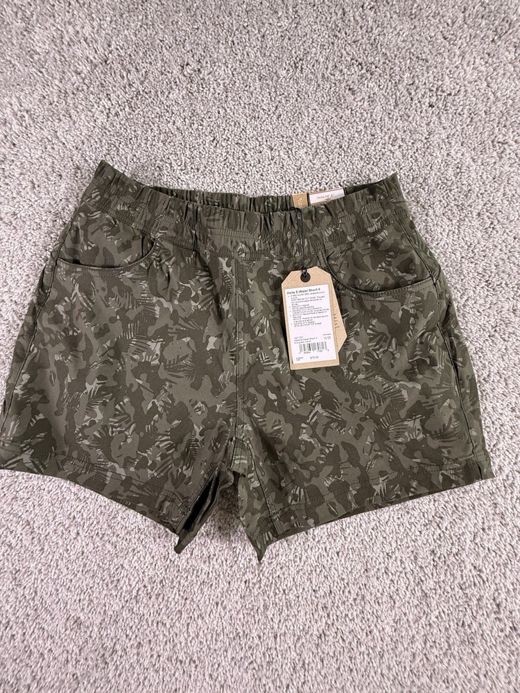 NWT Prana Camo Shorts Women’s Size 10 Inseam 5” Halle Elastic Waist