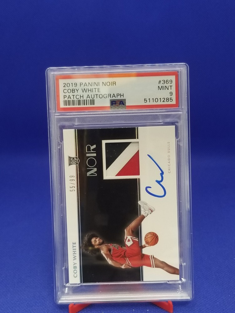 Coby White 2019 Noir Rookie Patch Autograph #369 PSA 9 Mint 55/99