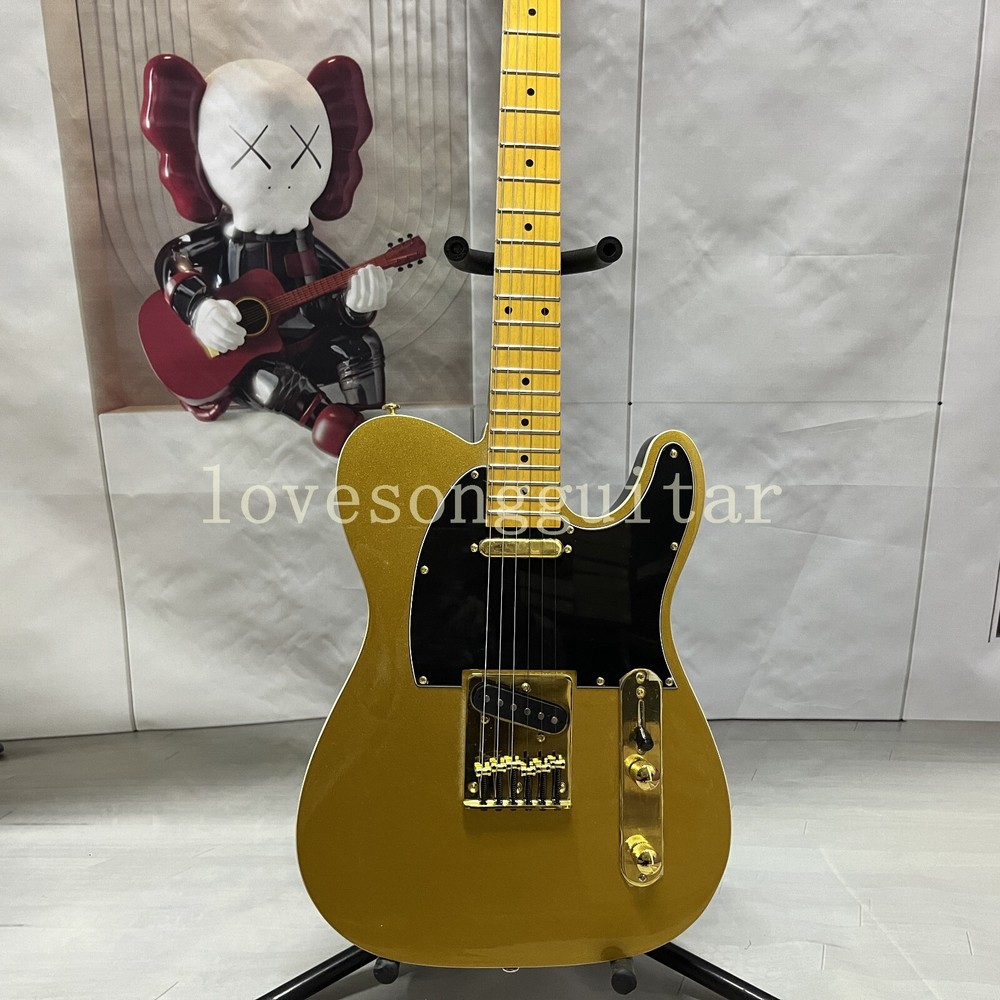 sunburst Telecaster Electric Guitar gold body Maple Fingerboard US warehouse