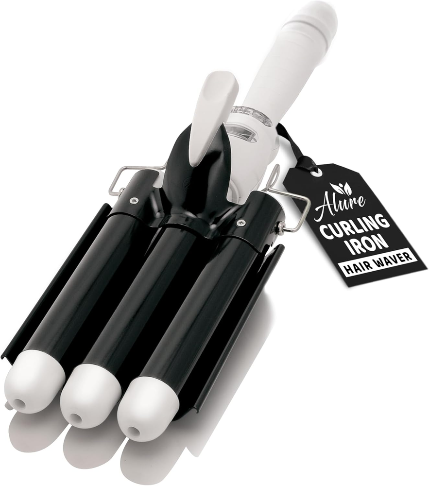 3-Barrel Hair Waver with LCD Temp Display - 1 Inch Iron Wand