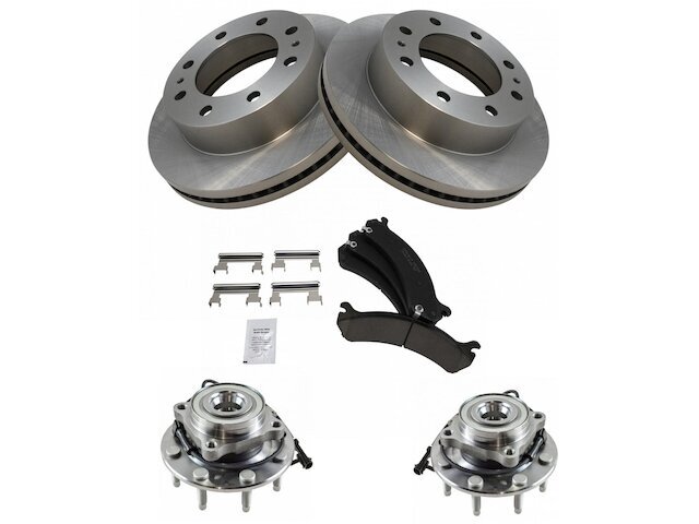 Front Brake Pad and Rotor and Wheel Hub Kit fits Silverado 3500 Classic 55GSHR