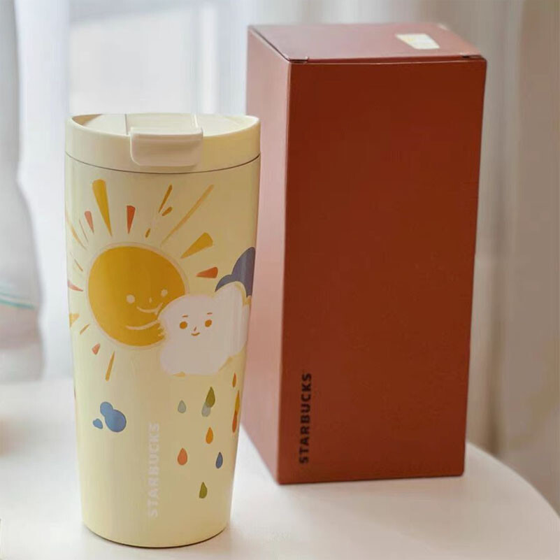 Starbucks China 2024 Summer Sunny Rain Yellow 16oz Stainless Steel Vacuum Cup