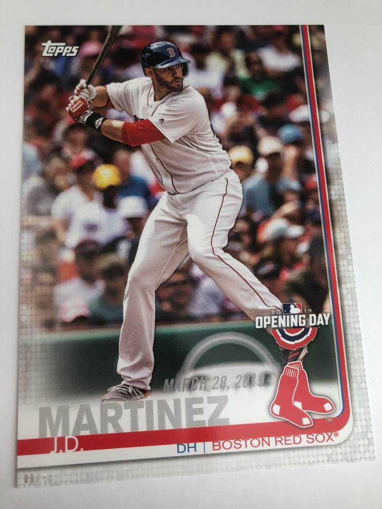 2019 Topps Opening Day Jumbo 5x7 J.D. Martinez Red Sox 93 01/49