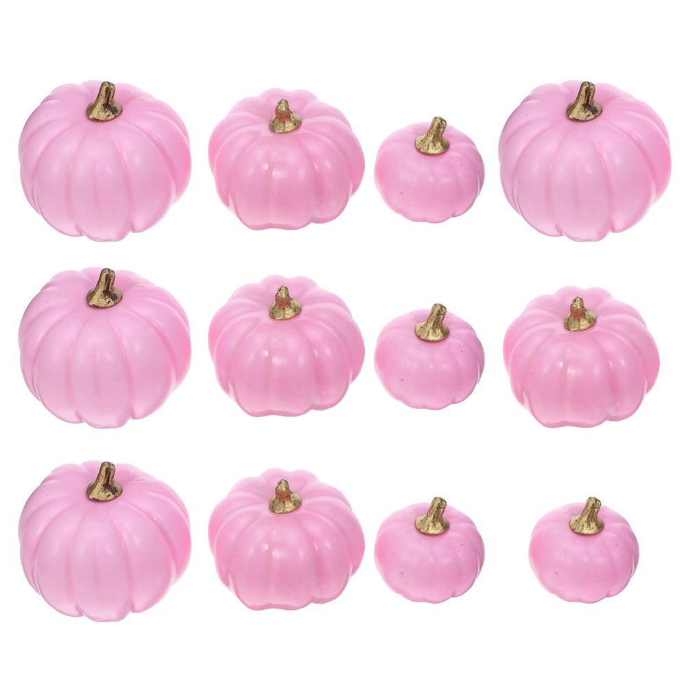 12 Pcs Small Fake Pumpkin Faux Pumpkins for Table Decor Artificial Decoration