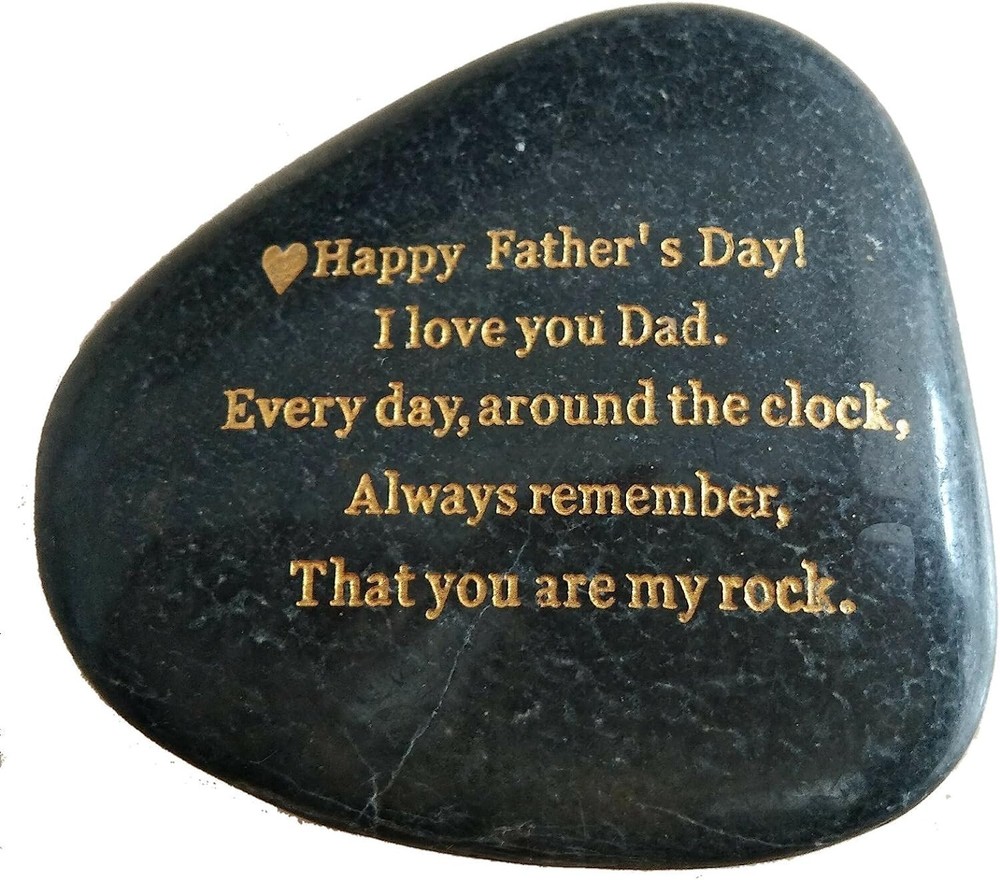 Engraved Stone Fathers Day Gift - I Love You Dad Personalized Present-image