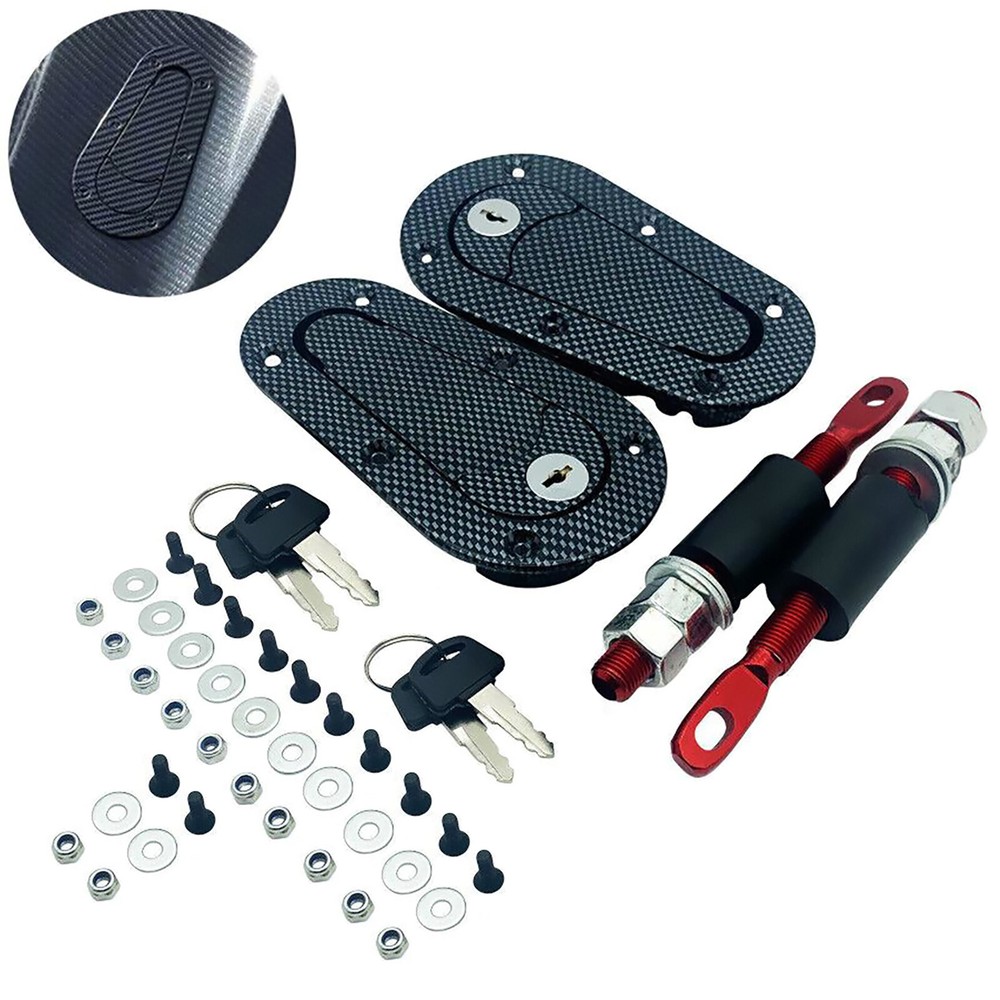 Universal Racing Car Flush Mount Quick Hood Latch Pin Key Locking Kit New
