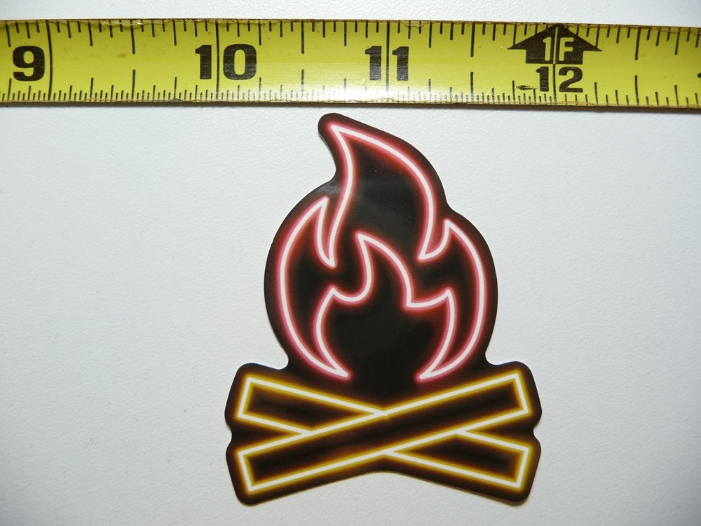 Neon Campfire Camping Sticker Decal for Scrapbooking Fun