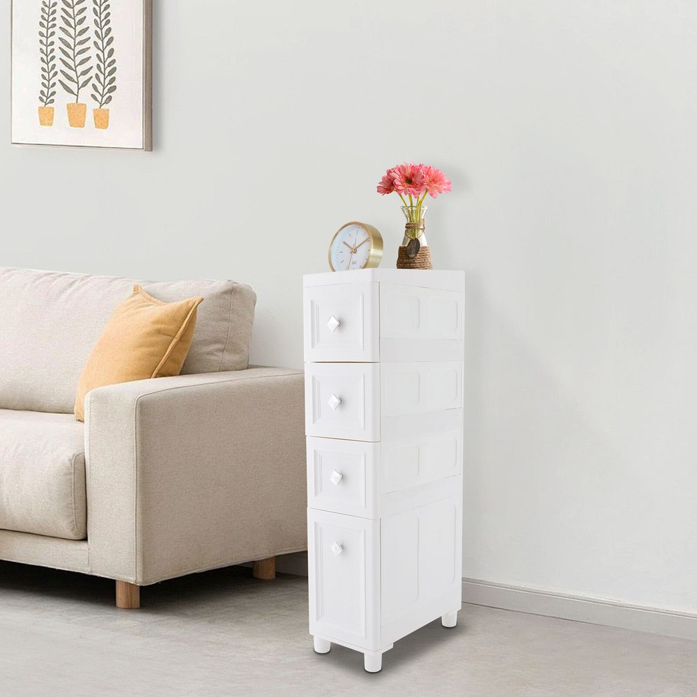 Narrow Slim Storage Cabinet, Bathroom Organizer Bathroom Floor Storage Cabinet