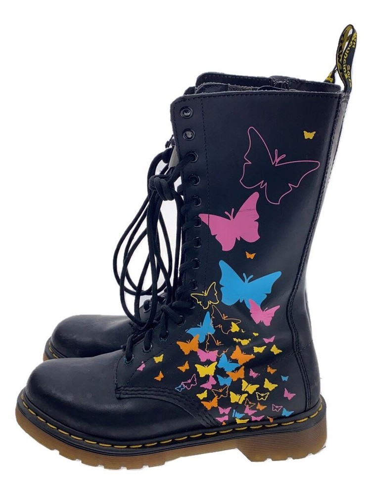 Dr. Martens Lace-Up Boots/Uk8/Blk/Flutter 858